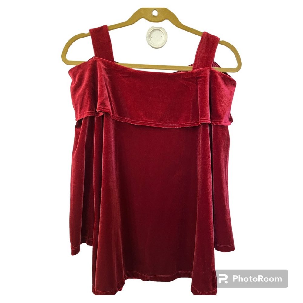 Susan Graver Burgundy Velvet Top